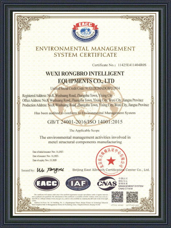 Certificat de certificare a sistemului de management de mediu